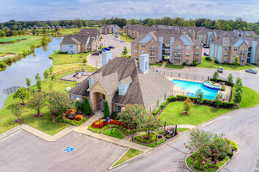 Aerial Pool View at North Creek, Southaven, Mississippi