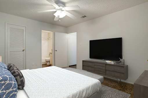Bedroom With TV at Pear Orchard, Ridgeland, Mississippi