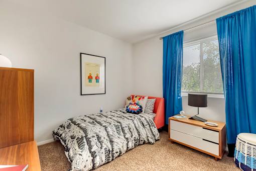a bedroom with a bed and a dresser and a window at Quail Ridge, Plainsboro Township, NJ, 08536