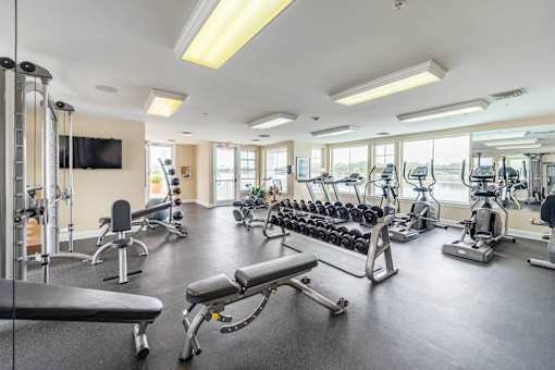Fitness center area at River House Apartments, Norfolk, VA