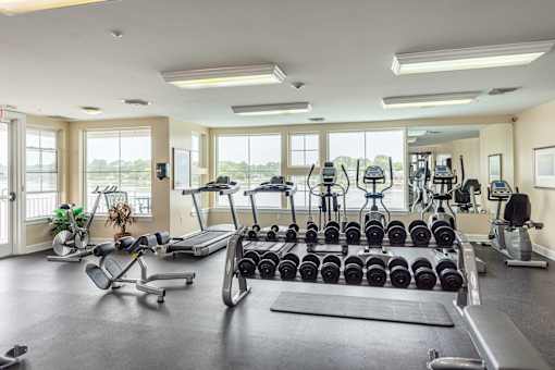 Fitness center at River House Apartments, Norfolk, Virginia