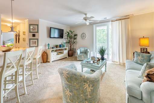 River House Living Area 1 at River House Apartments, Virginia