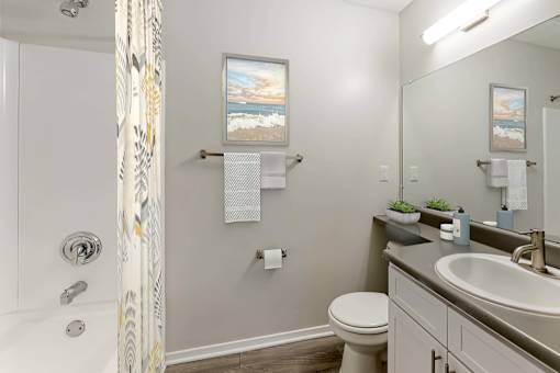Updated Bathroom at Southaven Pointe Apartments, Mississippi, 38671