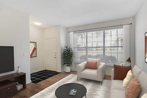 Spacious Living Area at Spotswood Commons, Williamsburg, VA  