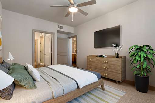 Ceiling Fans In All Bedrooms To Keep You Cool And Energy Efficient at The Cosmopolitan, Tulsa, Oklahoma