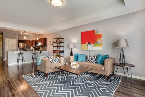 Carpeted Living Room  at The Heights Apartments, Alabama