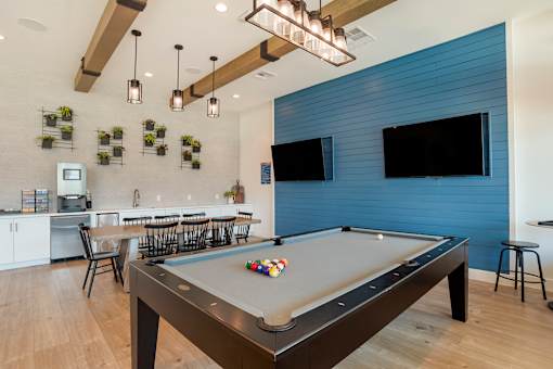 Clubhouse pool table at The Mason at Fremaux Park, Louisiana