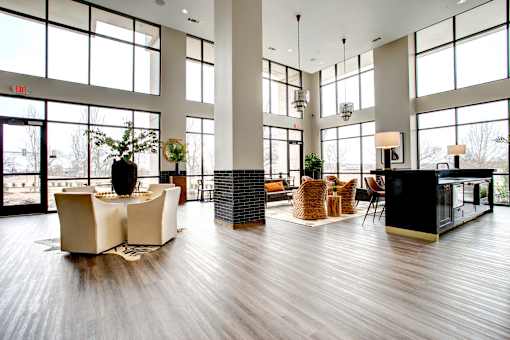 Clubhouse With Expansive Windows at The Cosmopolitan, Tulsa, Oklahoma