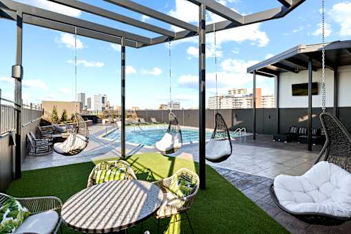 Swimming Pool And Relaxing Area at The Cosmopolitan, Tulsa, OK, Oklahoma