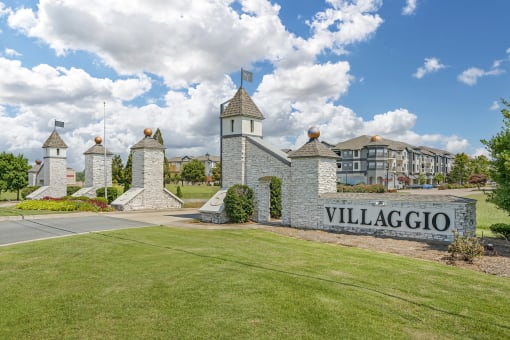 the sign at the entrance to thevillaggio community sign