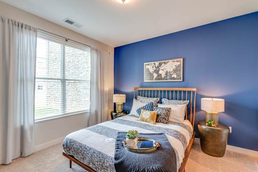Bedroom With Expansive Windows at Waterstone at Hamburg Apartments, Lexington, KY 40509