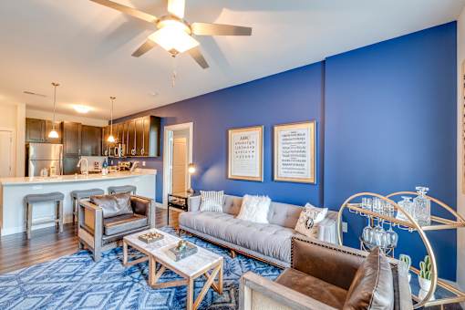 Living Room along with kitchen at Waterstone at Hamburg Apartments, Kentucky, Lexington
