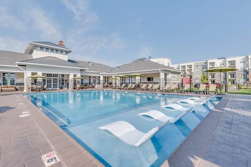Pool Side Relaxing Area at Waterstone at Hamburg Apartments, Lexington, 40509