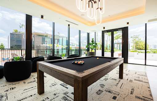 Community Game Room with pool table at WYND 27 & WYND 28, Miami, Florida