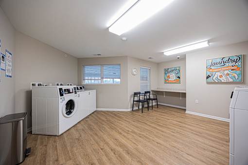 Laundry room with washer and dryer.