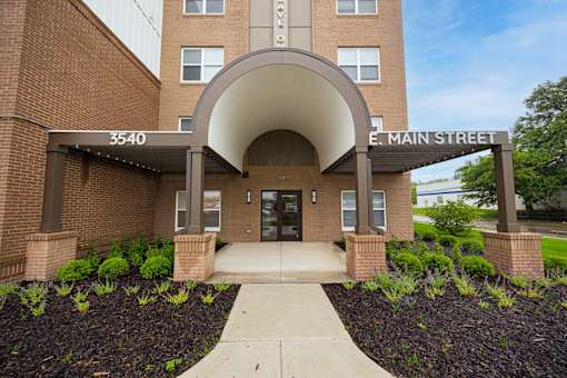 The front of a building with the number 3540 and the name E. Main Street on it.