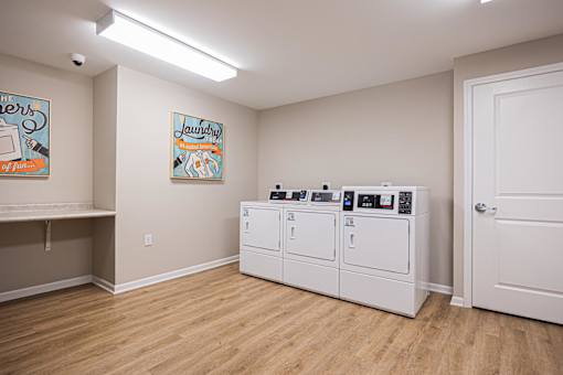 Laundry room with washer and dryer.