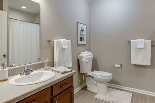 A bathroom with a toilet, sink, and towel rack.