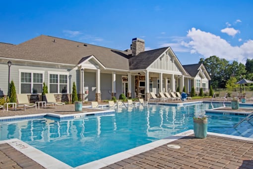 Swimming pool and pool deck at York Woods at Lake Murray Apartment Homes, Columbia, South Carolina