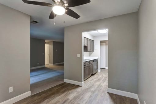 Living Room, Dining Room, and Kitchen