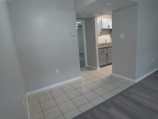 a view of the kitchen from the living room