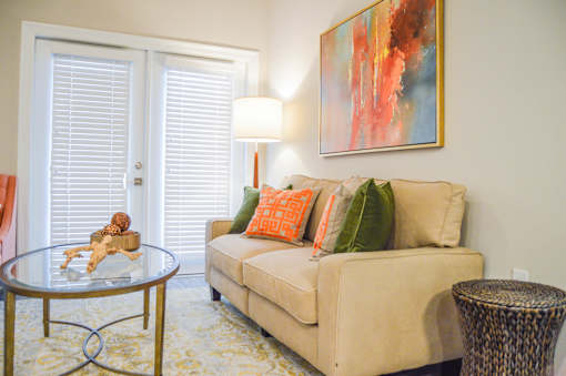 Couch at Silver Oaks Apartments, Gonzales