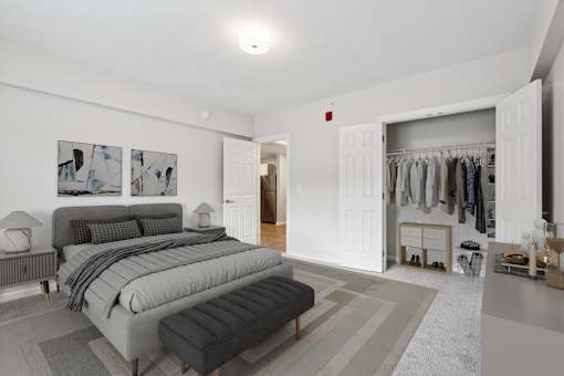 Bedroom With Closet at Roosevelt Commons Apartments, Philadelphia, PA