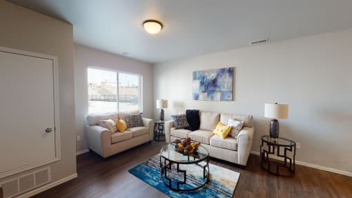 Modern Living Room at First Street Lofts in Downtown Bismarck, Bismarck