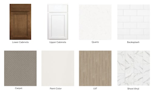 A collection of images showing different flooring options.