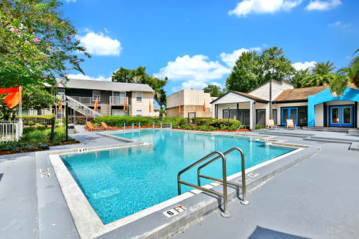 Swimming Pool With Relaxing Sundecks at Village Springs, Florida