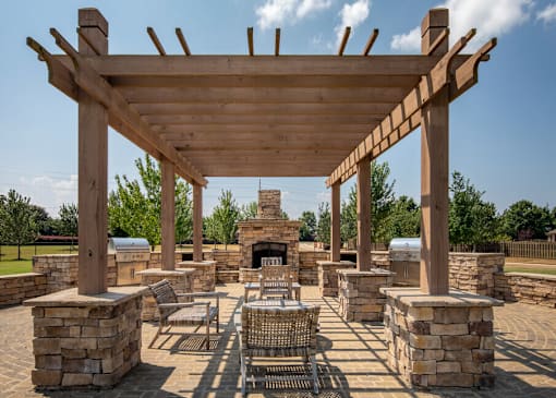 Pergola With Fireplace at The Villas at Nature Walk, Alabama