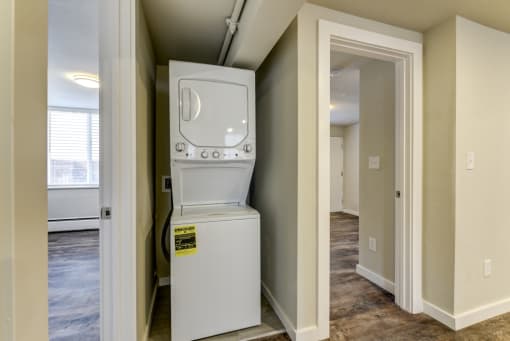 the preserve at ballantyne commons apartment laundry room with washer and dryer