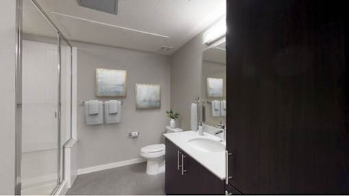 Bathroom With Bathtub at The Logan Apartments, Denver, CO