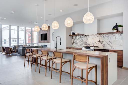 Community room showing test kitchen