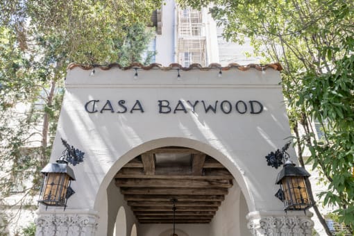 the facade or entrance baywood hotel