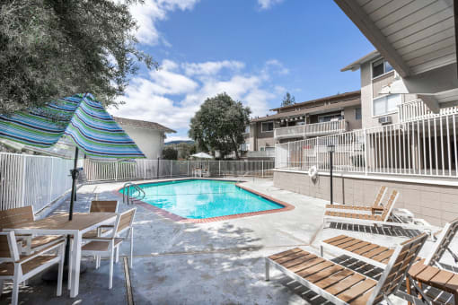 the swimming pool at our apartments