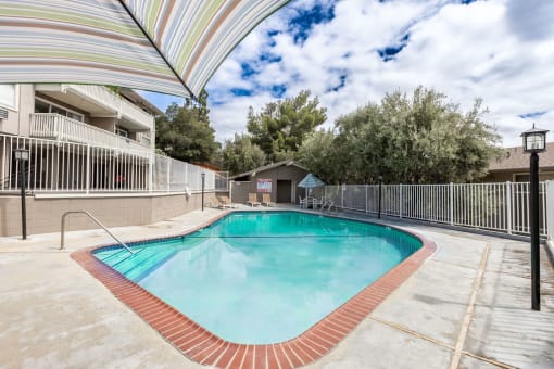 the swimming pool at our apartments