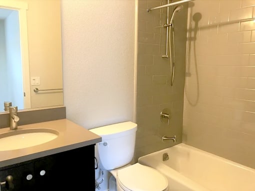 a bathroom with a sink toilet and a shower