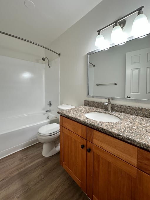 the preserve at ballantyne commons apartments bathroom with sink toilet and shower