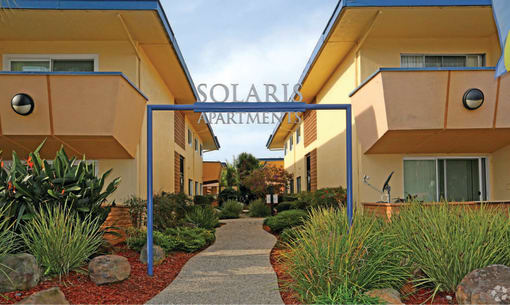 a view of the solaris apartments entrance