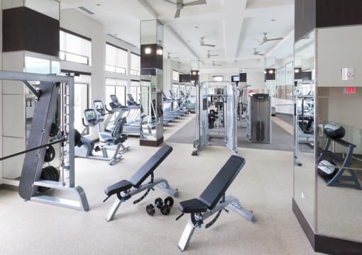 Fully Equipped Fitness Center at Harrison at Reston Town Center, Reston, VA, 20190