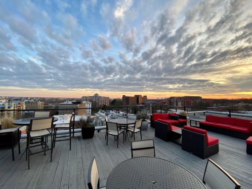 Roof top seating at Connecticut Park Apartments, Washington, 20008