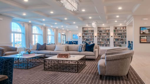 Spacious Clubroom And Library Area at Village Center Apartments At Wormans Mill*, Frederick, MD