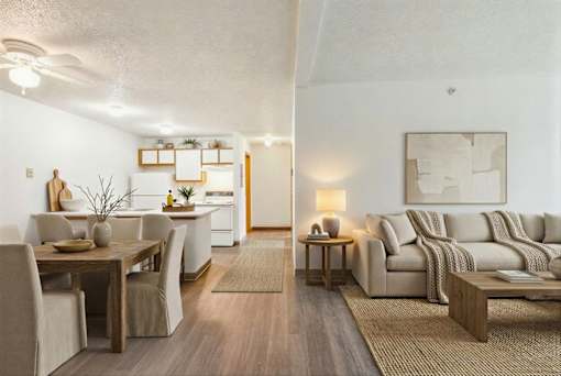 Well-lit Living Area at Brush Meadows I & II Apartments, Billings, Montana
