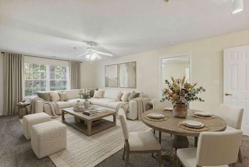 Bright Living Room at Columbia Colony Senior, Atlanta, Georgia