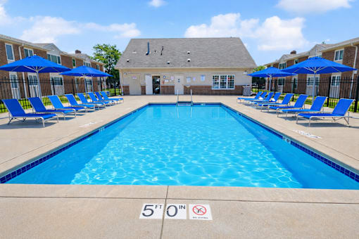 A swimming pool with a 5'0" no dive sign.