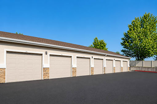 Private garages for residents at The Ellison Apartments, Layton
