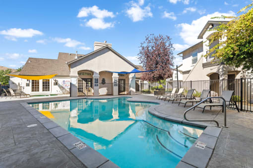 the swimming pool at our apartments