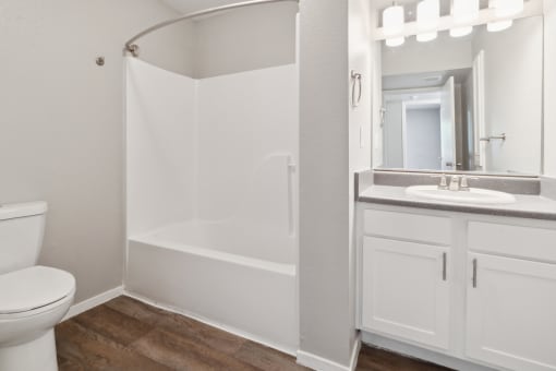 a bathroom with a toilet sink and a shower at Vista Linda, Santa Fe, New Mexico