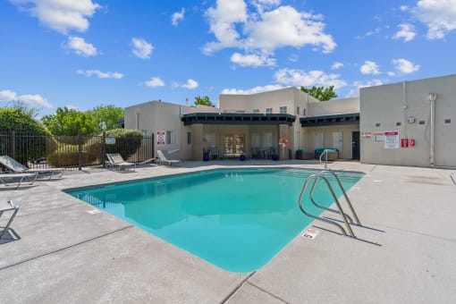 the swimming pool at our apartments at Vista Linda, New Mexico 87507